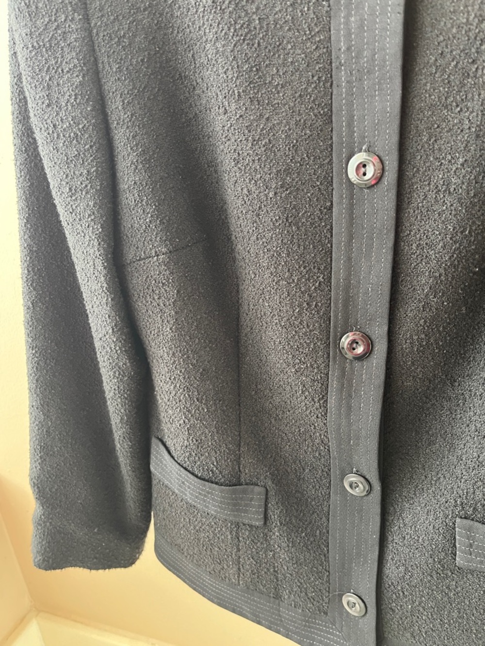 Vintage Talbots Lady Jacket Black Button-Front Collarless Blazer/Jacket- Size 4 - Picture 4 of 10